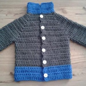 Handmade MTO Toddler Boys Button Down Cardigan